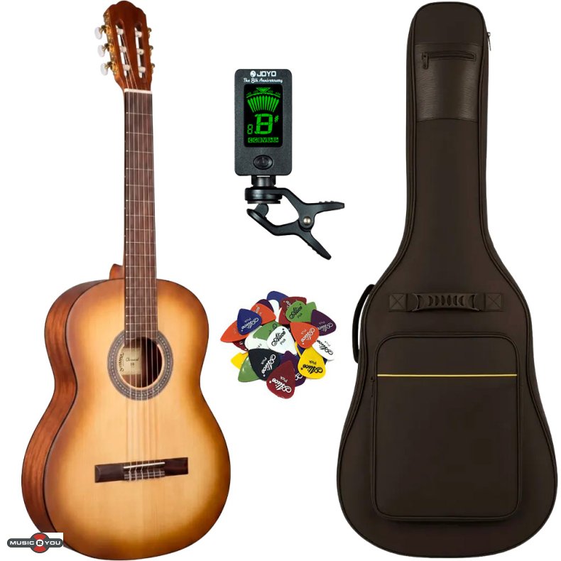 Santana Classical 18 Klassisk guitar 4/4 - Pakke - Brown Burst