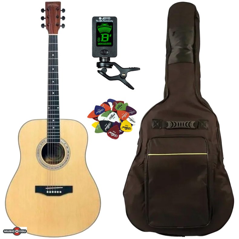 Santana LA-90-V2 - Western guitar pakke - Natur