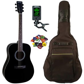 Santana LA-90-V2 - Western guitar pakke - Sort