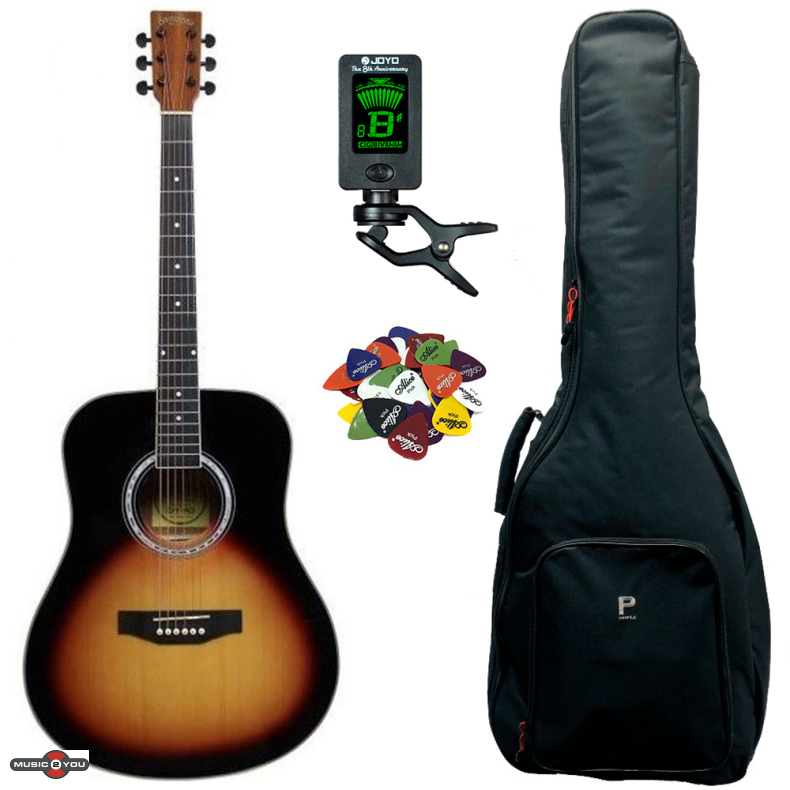 Santana LA-90-V2 - Western guitar pakke  - Sunburst