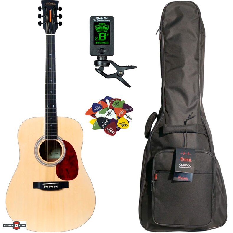 Santana Player D11  - Western guitar pakke  - Natur