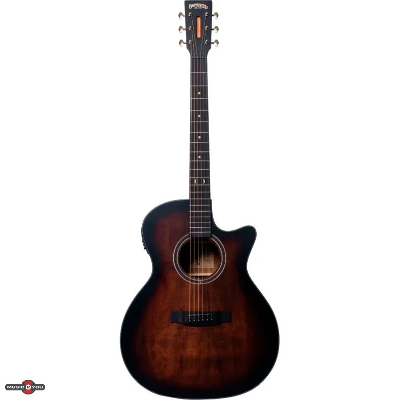 Santana Player G14 Western guitar med pickup, tuner og cutaway - Brown burst