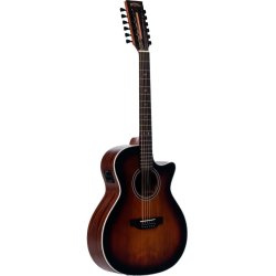 Santana Superb G94-12 BRS 12 Strenget Western guitar med pickup - Brown Burst