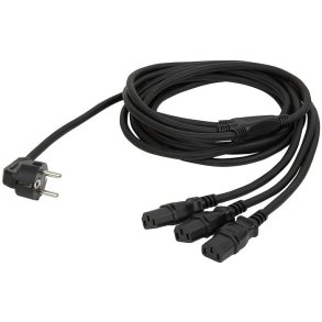 Schuko stikprop -3xIEC/Apparat Hun kabel - 3 m