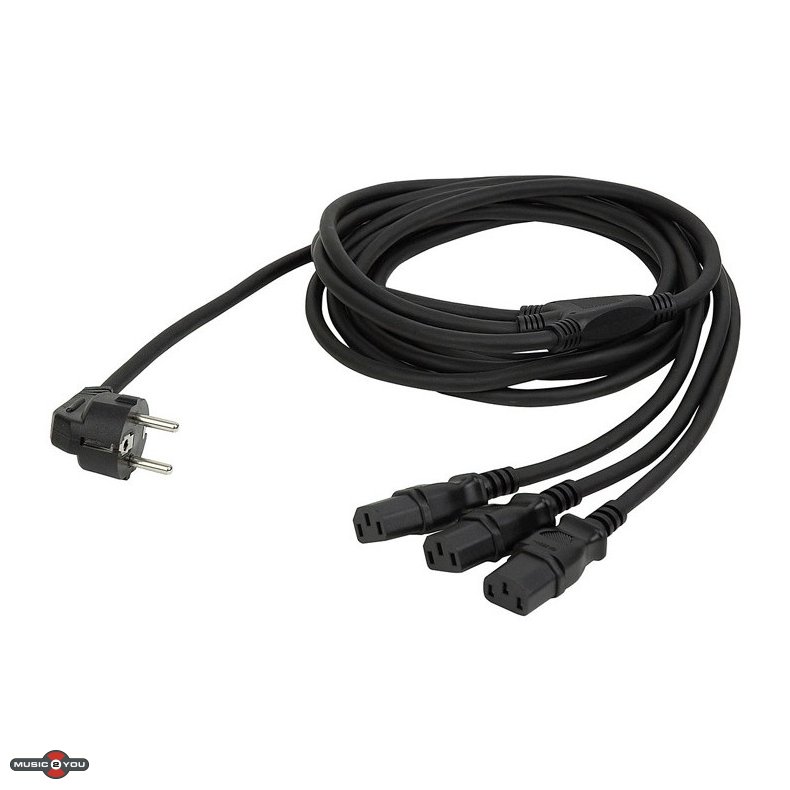Schuko stikprop -3xIEC/Apparat Hun kabel - 3 m