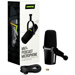 Shure MV7+ Podcast Mikrofon med USB og XLR udgang - Sort
