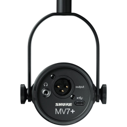 Shure MV7+ Podcast Mikrofon med USB og XLR udgang - Sort