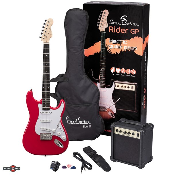 Soundsation Rider-GP EL-Guitar pakke til begynder - Rd