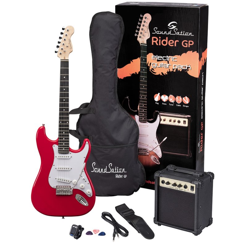 Soundsation Rider-GP EL-Guitar pakke til begynder - Rd