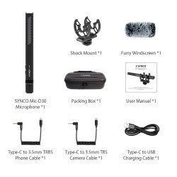 Synco D30 Shotgun mikrofon med oph�ng til DSLR Kamera