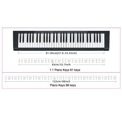 Aftagelige noder til klaver og keyboard - 88 Tangenter / 122cm