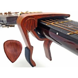 Guitar Capo s�t i metal med tr�look til Elektrisk og Western guitar