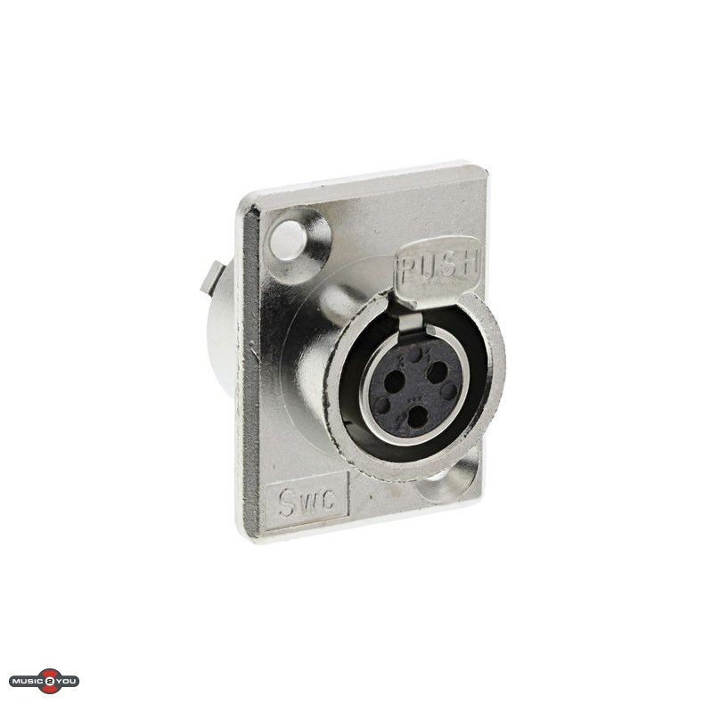 Switchcraft TY3F - Tini-QG "Mini XLR" 3P Han Chassis-stik Nickel