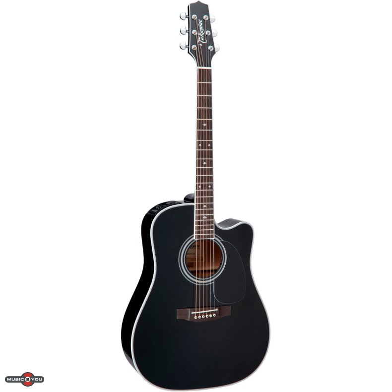 Takamine EF341SC Western guitar med pickup og cutaway - Sort