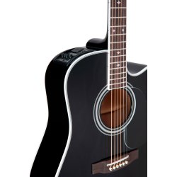 Takamine EF341SC Western guitar med pickup og cutaway - Sort