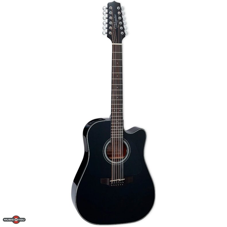Takamine GD30CE-12-BLK 12-Strenget Western guitar med pickup og cutaway - Sort