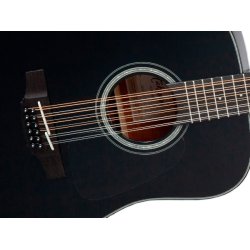 Takamine GD30CE-12-BLK 12-Strenget Western guitar med pickup og cutaway - Sort