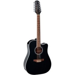 Takamine GD38CE-BLK 12-Strenget Western guitar med pickup og cutaway - Sort