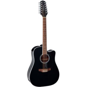 Takamine GD38CE-BLK 12-Strenget Western guitar med pickup og cutaway - Sort