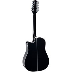 Takamine GD38CE-BLK 12-Strenget Western guitar med pickup og cutaway - Sort