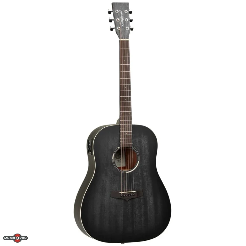 Tanglewood TWBBSDE Blackbird Dreadnought Western guitar med pickup og cutaway - Black Satin
