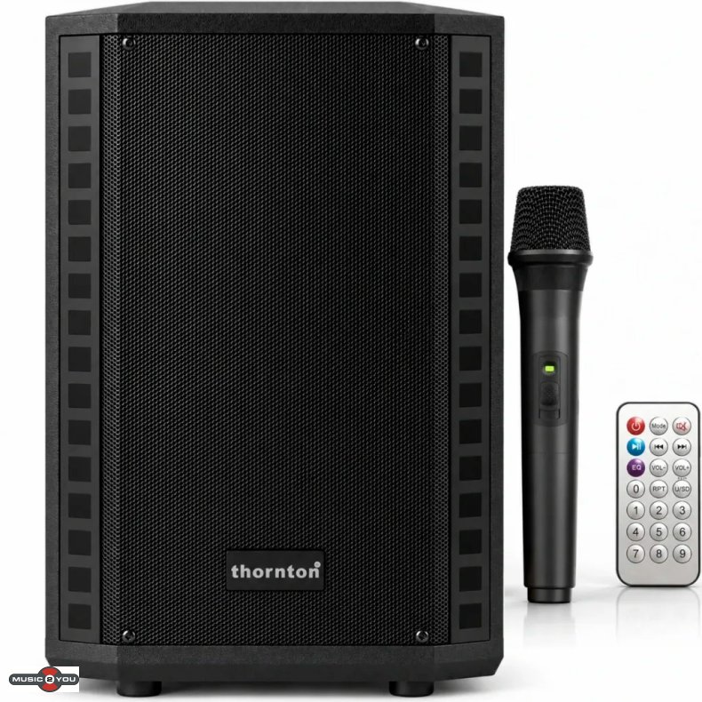 Thornton Capella Aktiv batteri h�jttaler med tr�dl�s mikrofon og Bluetooth