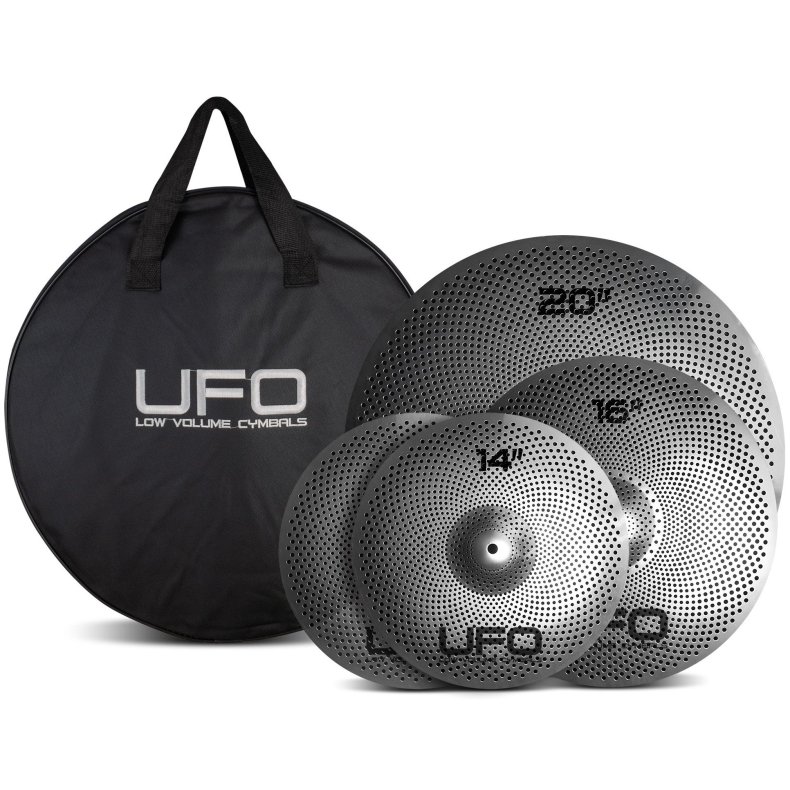 UFO Bkkenst med 14" hihat, 16" Crash, 20" Ride inkl. Taske