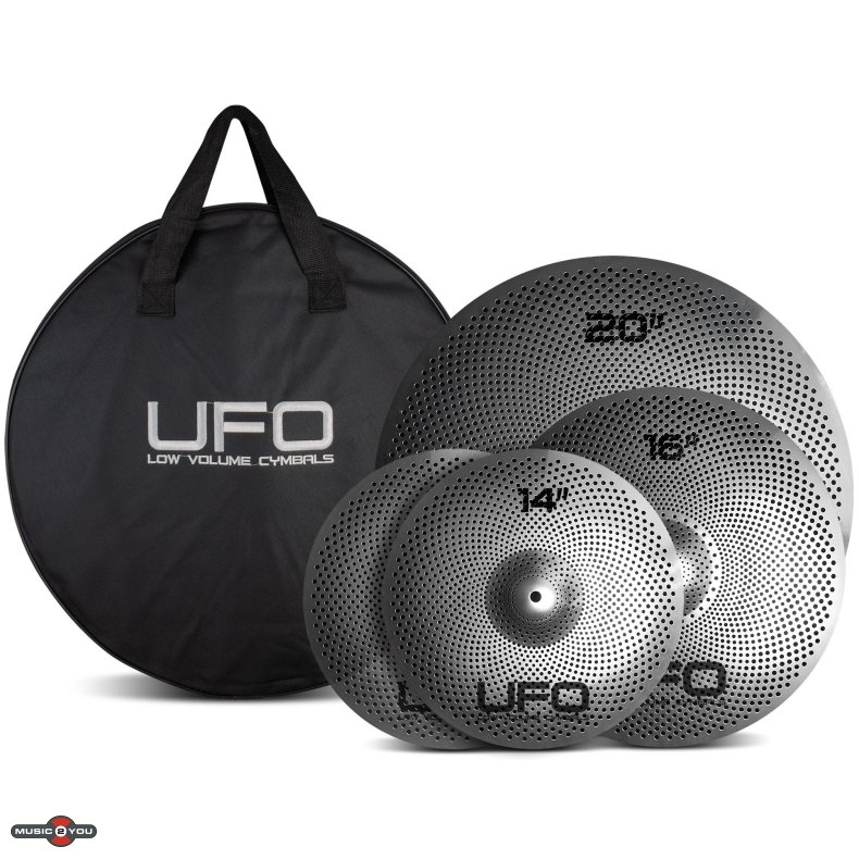 UFO Bkkenst med 14" hihat, 16" Crash, 20" Ride inkl. Taske