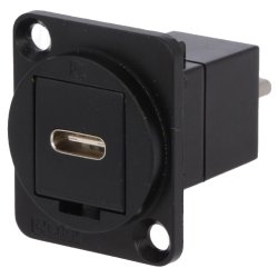 USB-C Hun D-Size Chassis stik - Sort