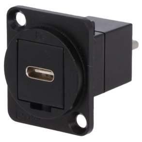 USB-C Hun D-Size Chassis stik - Sort