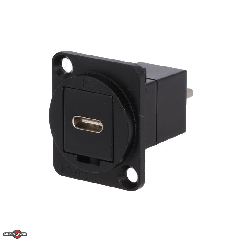 USB-C Hun D-Size Chassis stik - Sort