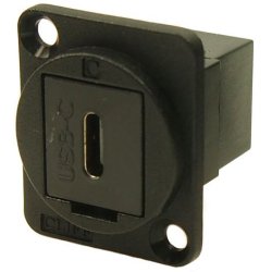 USB-C Hun - Hun D-Size Chassis stik - Sort