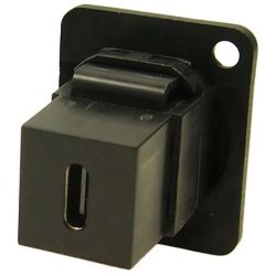 USB-C Hun - Hun D-Size Chassis stik - Sort