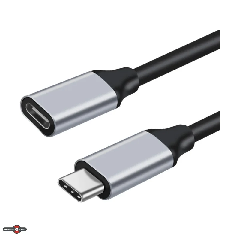 USB-C 3.1 Gen. 2 forlngerkabel - 5A/100W - Sort