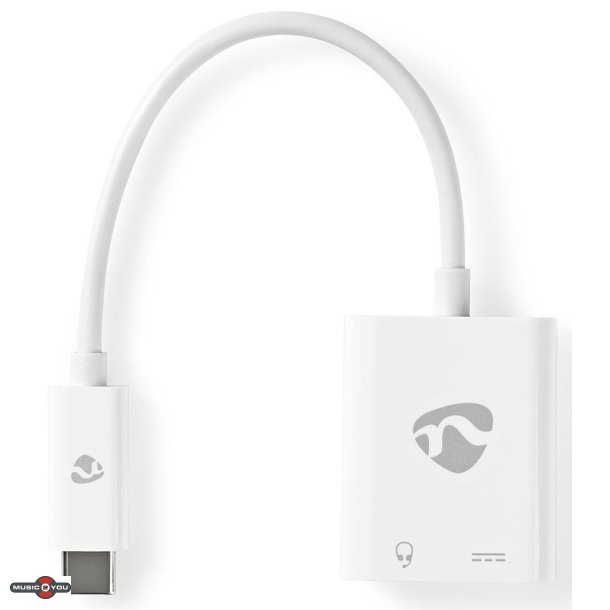 C Minijack + USB C Adapter kabel - Hvid - Music2you
