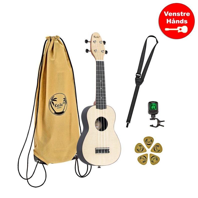 Ortega Keiki K2 "Maple" Sopran Ukulele Pack - Venstrehnds