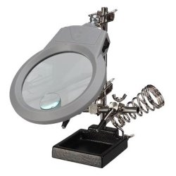 Lodekolbestativ holder med 2 nb og luplampe