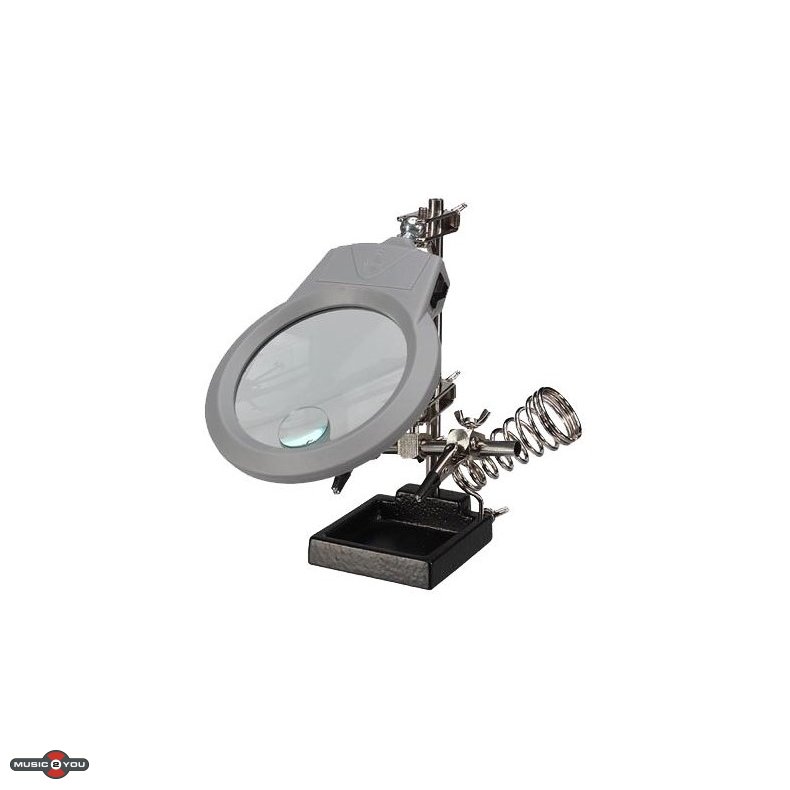Lodekolbestativ holder med 2 nb og luplampe