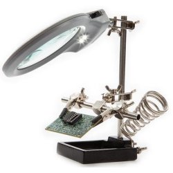 Lodekolbestativ holder med 2 nb og luplampe