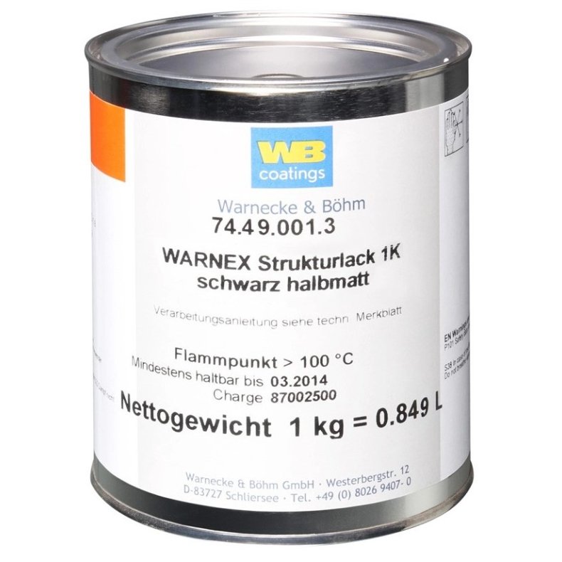 Warnex 0131 Tekstur Maling 1kg - Sort 