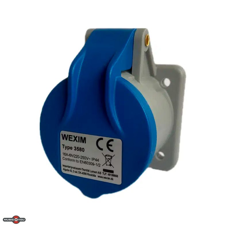 Wexim CEE 3P V�gudtag 16A 230V IP44 - Indbygning