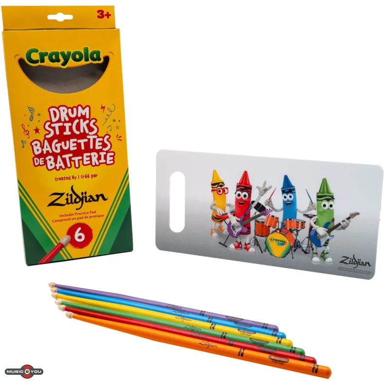 Zildjian Crayola Kids trommestikker og �veplade Kit