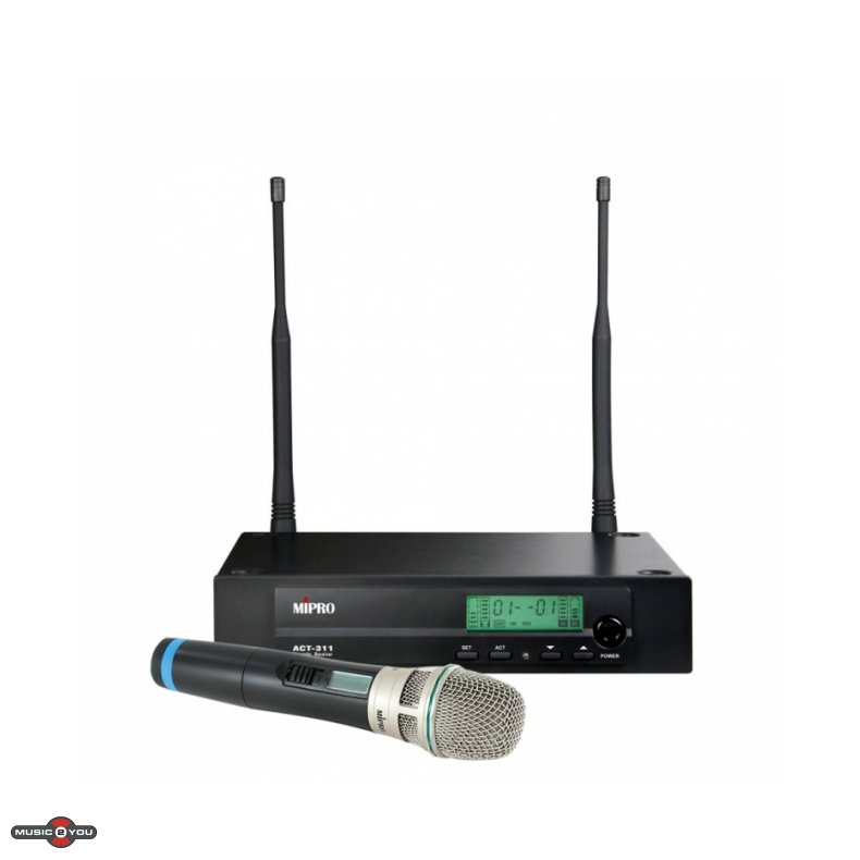 MIPRO ACT311BH-8S Trådløs Modtager 1 Kanal inkl. Håndholdt Mikrofon - 823-831MHZ
