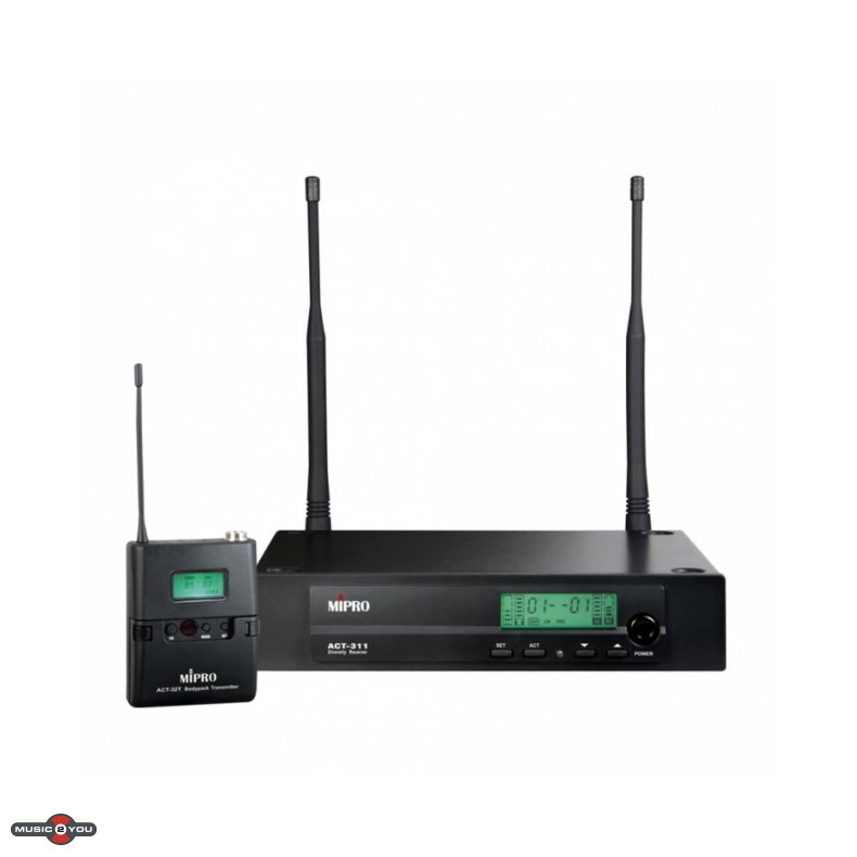 MIPRO ACT311BT-8S Trdls Modtager 1 Kanal inkl. lommesender - 823-831MHZ