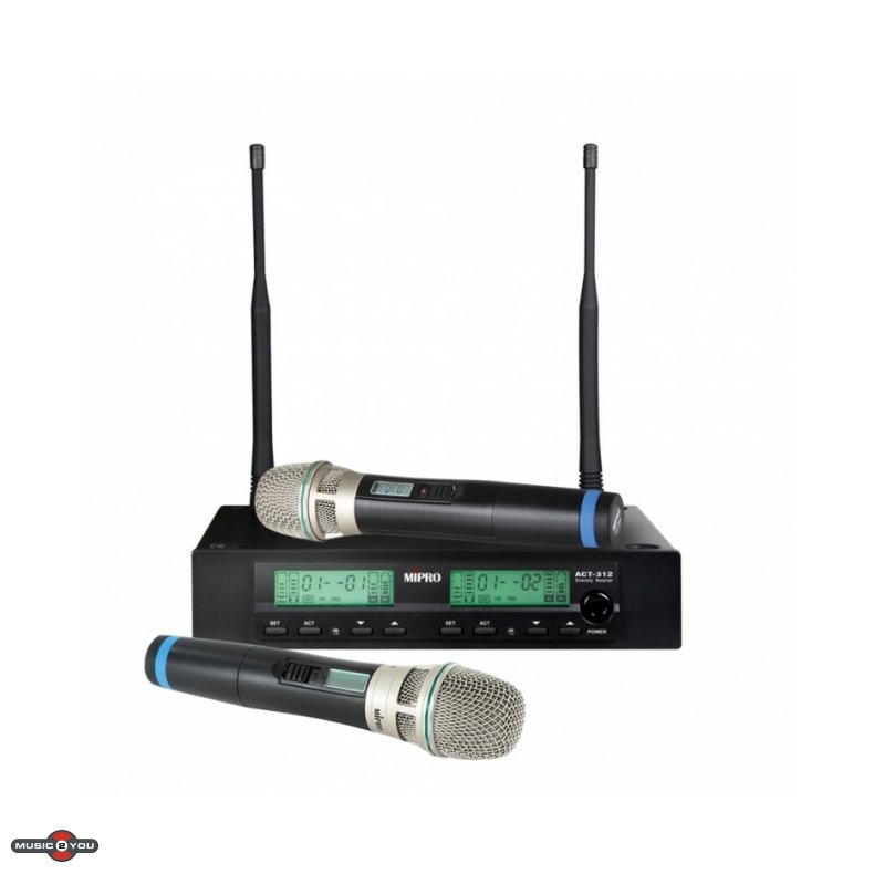 MIPRO ACT312BHH-8S Trdls st inkl. 2 hndholdt mikrofoner - 823-831MHZ