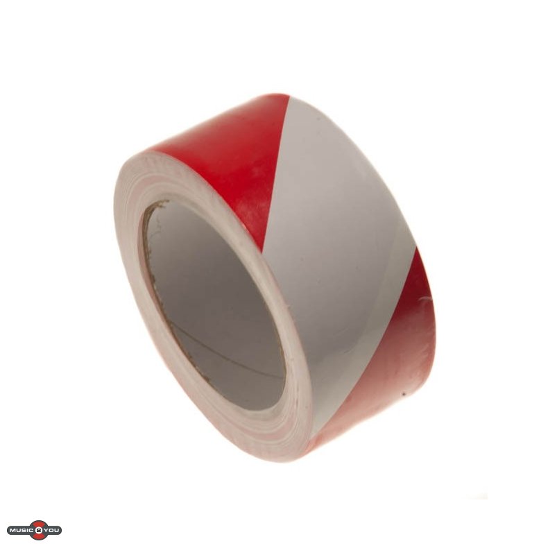 Advarselstape - 50 mm X 33 m - Rd/Hvid
