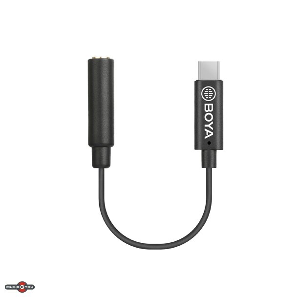 Boya K4 USB-C til Minijack Adapter kabel - Sort