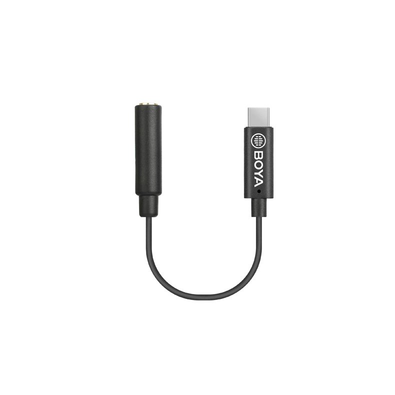 Boya K4 USB-C til Minijack Adapter kabel - Sort