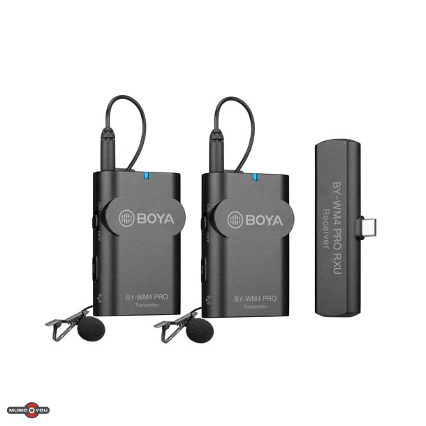 Boya WM4-K6 Trdls 2,4 GHz st til Android  og USB-C enheder