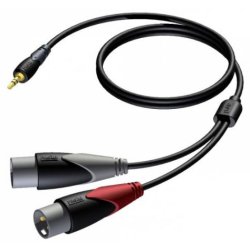Procab CLA712 - Minijack Han til 2x3pol XLR Han kabel